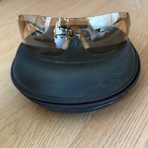 Dior Gold-Tinted Visor Sunglasses with Case